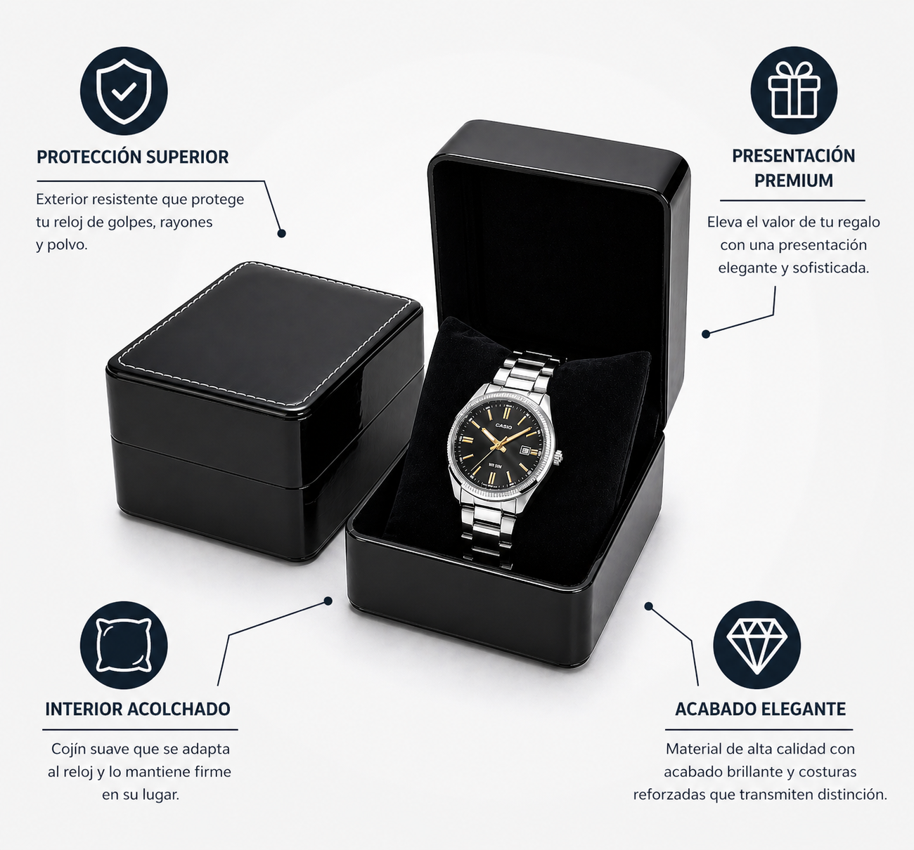Caja Elegante Glossy para Reloj – Ideal para Regalos 🎁