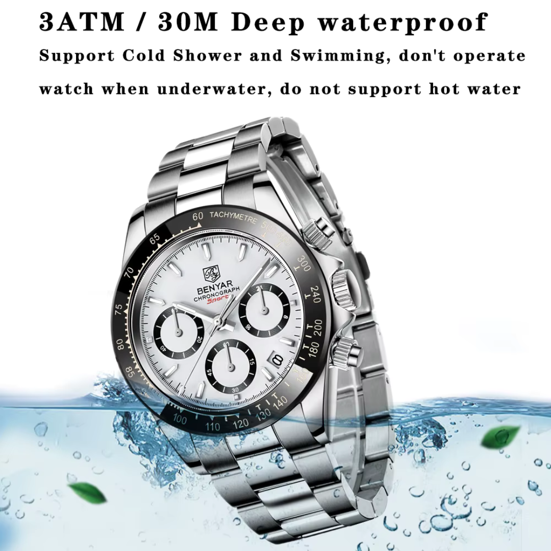 Reloj Benyar BY5169 Daytona Panda Hombre - Análogo