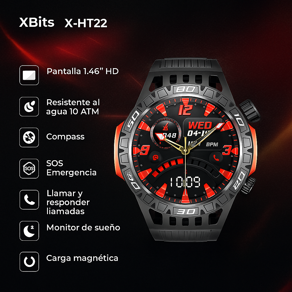 SmartWatch XBits X-HT22N Unisex para Android o iOS