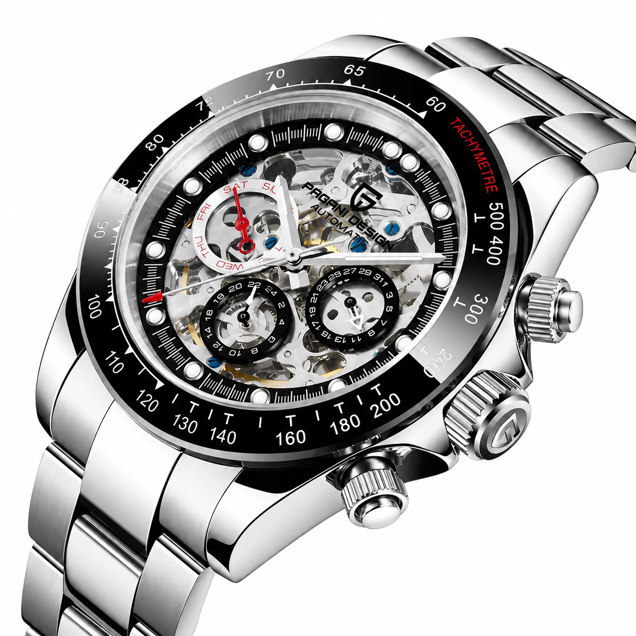 Reloj Pagani Design Skeleton Zafiro Automático PD-1653 Hombre - Análogo