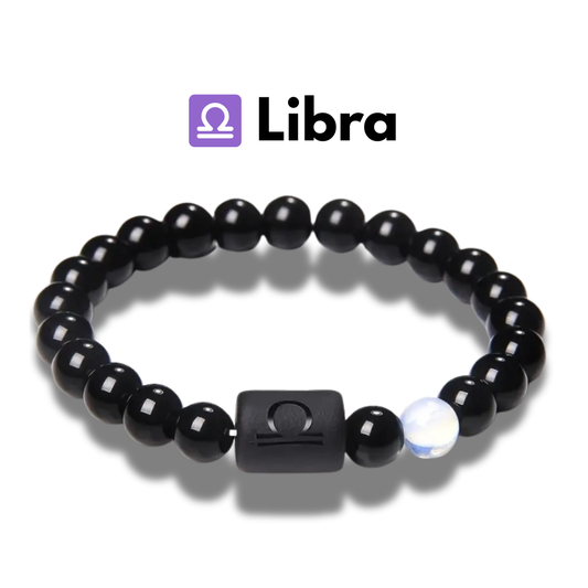 Pulsera ♎ Libra Edición Signos Zodiacales Unisex - Obsidiana