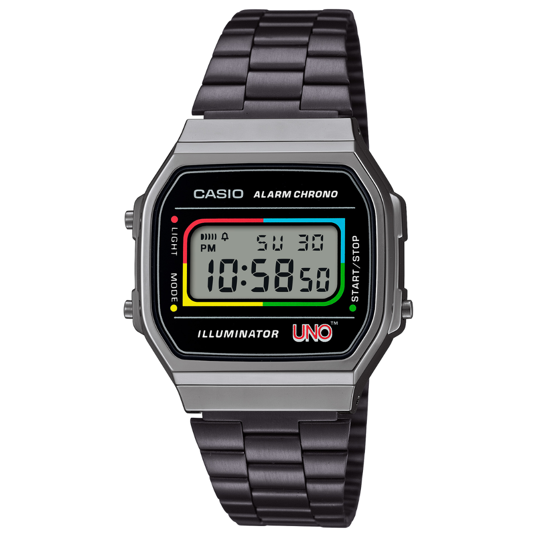 Reloj Casio A-168WEUC-1A Edición Limitada Juego UNO Unisex - Digital