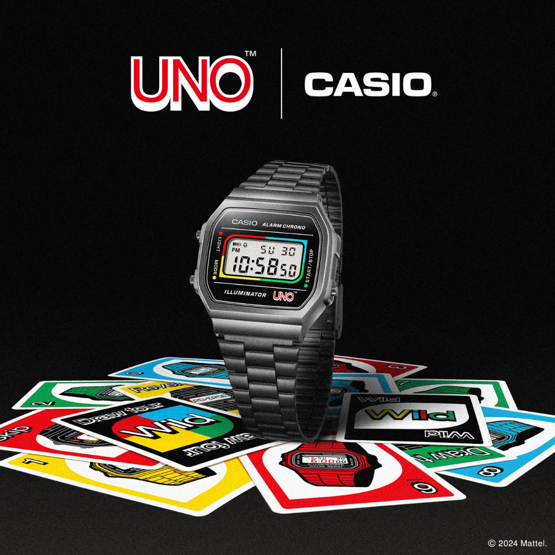 Reloj Casio A-168WEUC-1A Edición Limitada Juego UNO Unisex - Digital