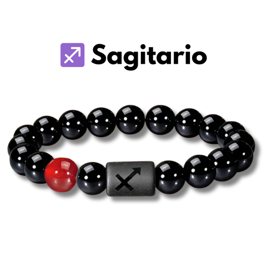 Pulsera ♐ Sagitario Edición Signos Zodiacales Unisex - Obsidiana