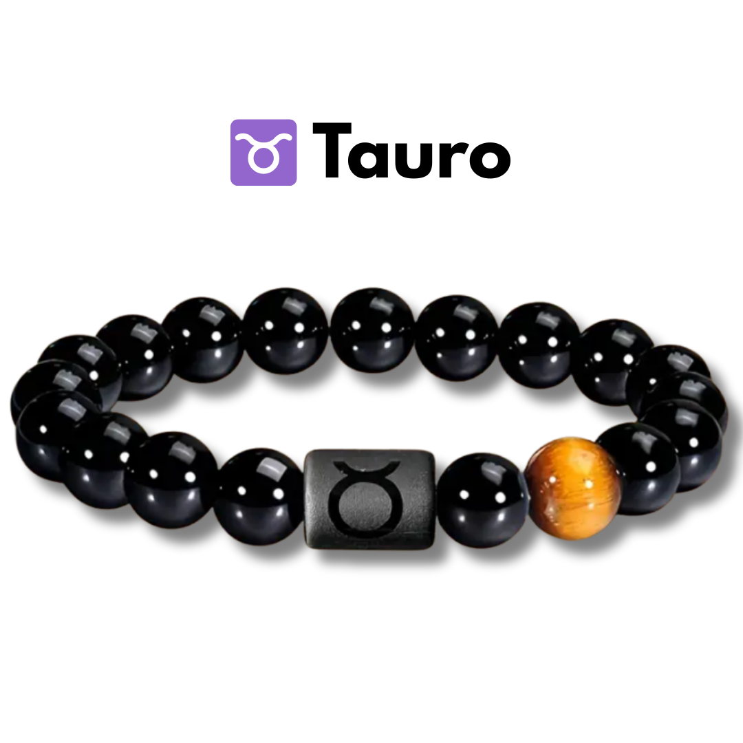 Pulsera ♉ Tauro Edición Signos Zodiacales Unisex - Obsidiana