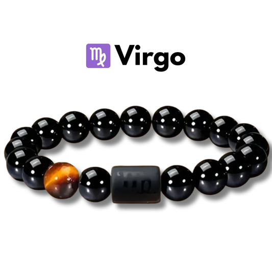 Pulsera ♍ Virgo Edición Signos Zodiacales Unisex - Obsidiana