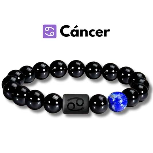 Pulsera ♋ Cáncer Edición Signos Zodiacales Unisex - Obsidiana