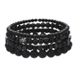 4 Pulseras Negras Unisex - Volcánica y Ojo de Tigre