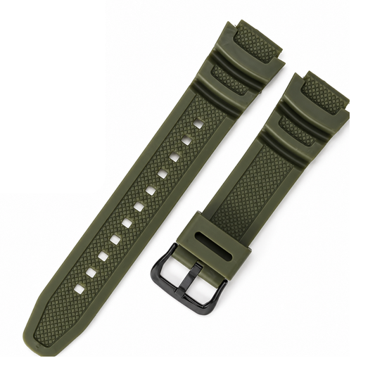 Correa Resina Verde 18mm para modelos Casio MRW-200H | W-218H | AE-1200 | AE-1100 | SGW-300/400