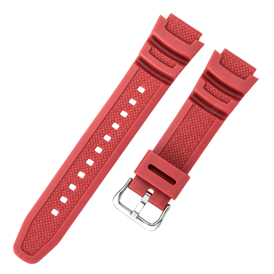 Correa Resina Rojo 18mm para modelos Casio MRW-200H | W-218H | AE-1200 | AE-1100 | SGW-300/400