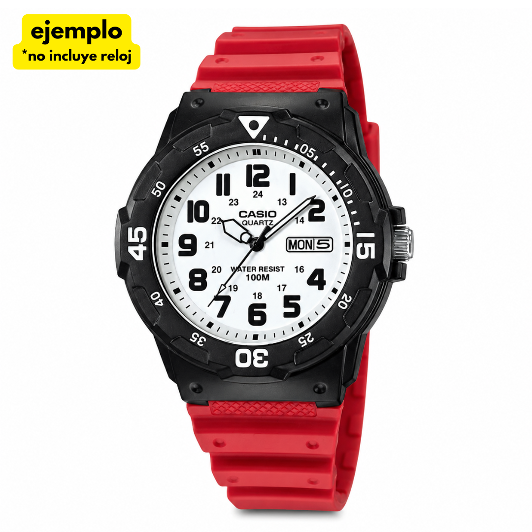 Correa Resina Rojo 18mm para modelos Casio MRW-200H | W-218H | AE-1200 | AE-1100 | SGW-300/400