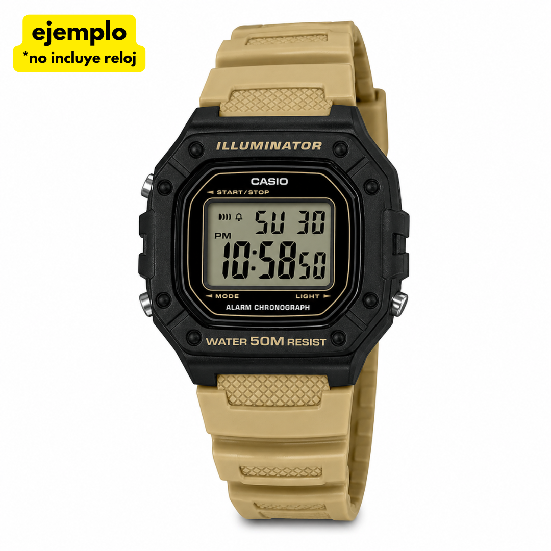 Correa Resina Beige 18mm para modelos Casio MRW-200H | W-218H | AE-1200 | AE-1100 | SGW-300/400