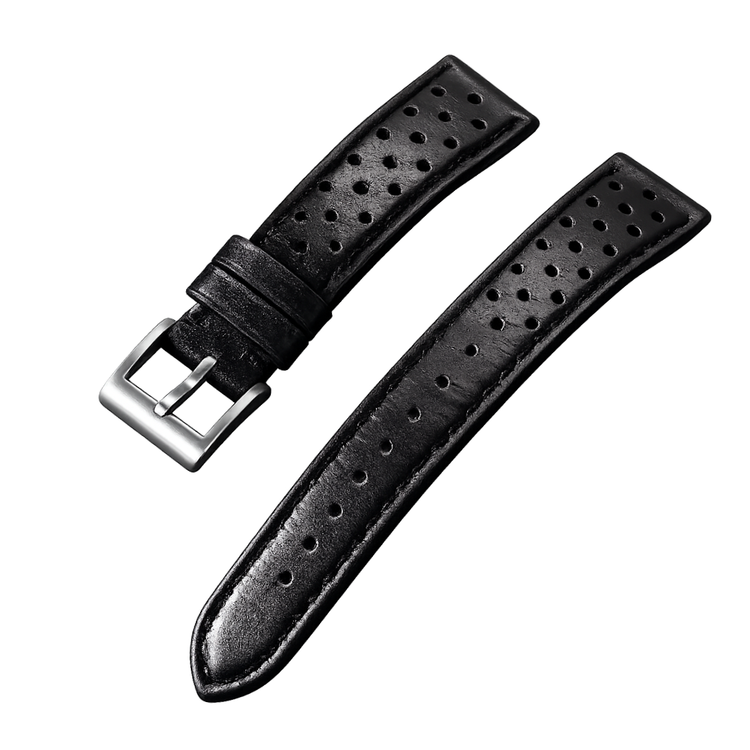 Correa Cuero Perforado Negro 18mm - Universal