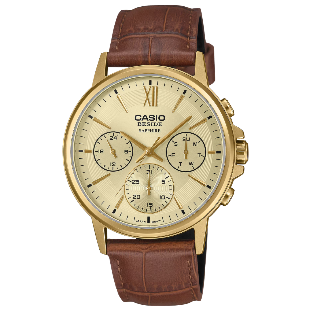 Reloj Casio Beside BMS-300GL-5A Cristal Zafiro Hombre - Análogo