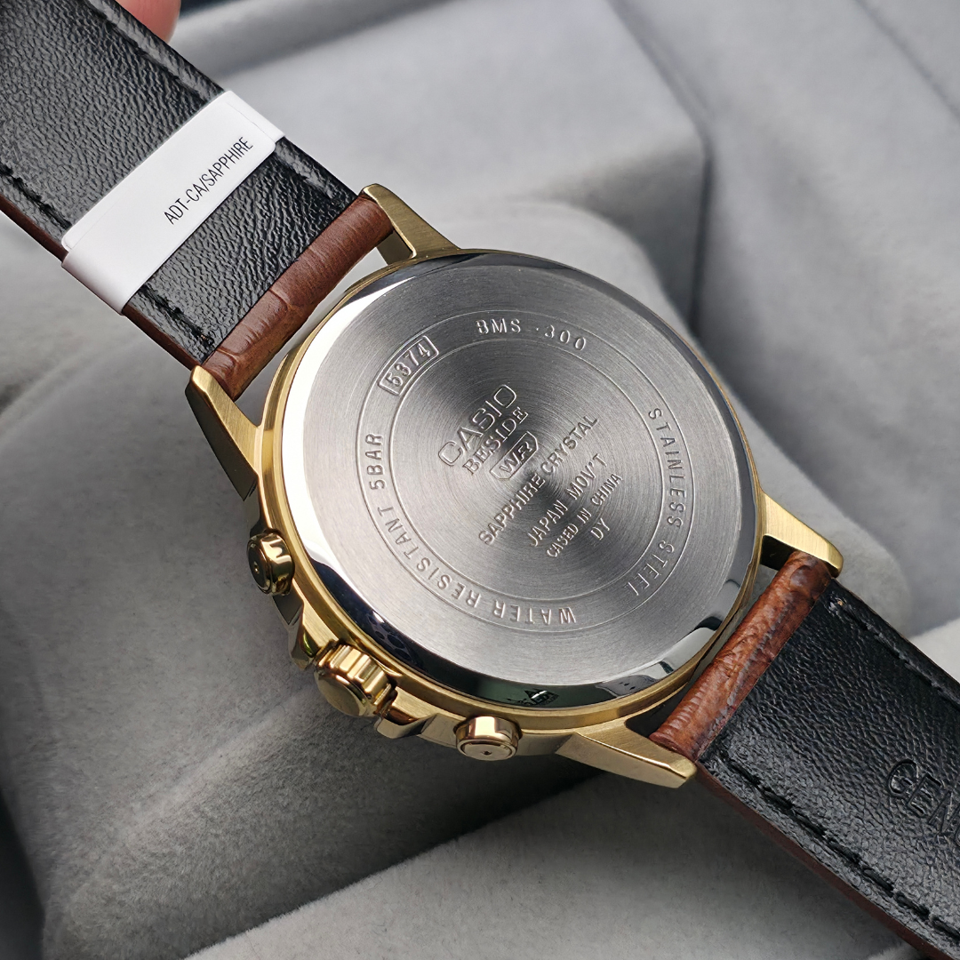 Reloj Casio Beside BMS-300GL-5A Cristal Zafiro Hombre - Análogo