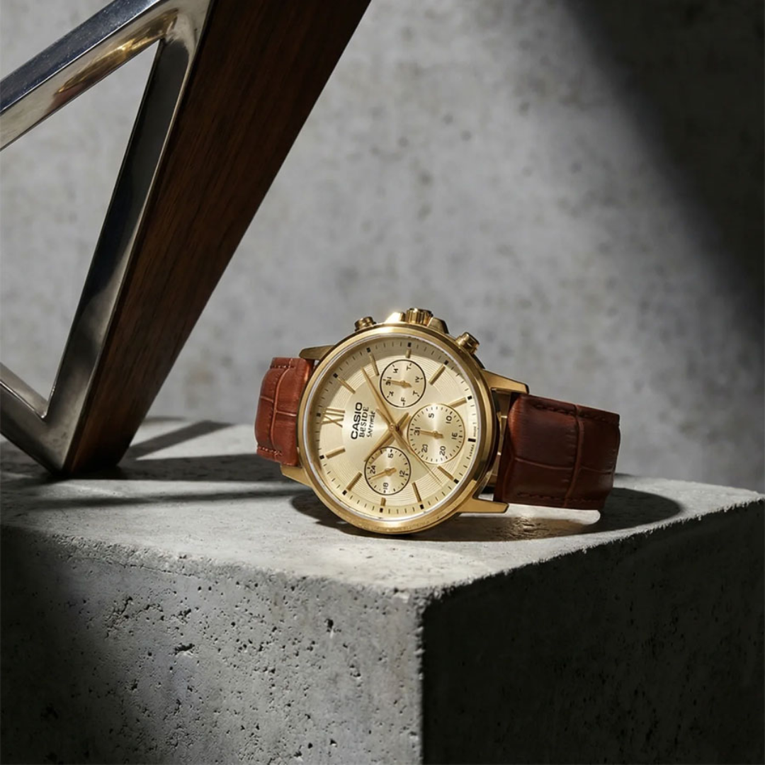 Reloj Casio Beside BMS-300GL-5A Cristal Zafiro Hombre - Análogo