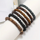 6 Pulseras Unisex - Madera Elastizadas