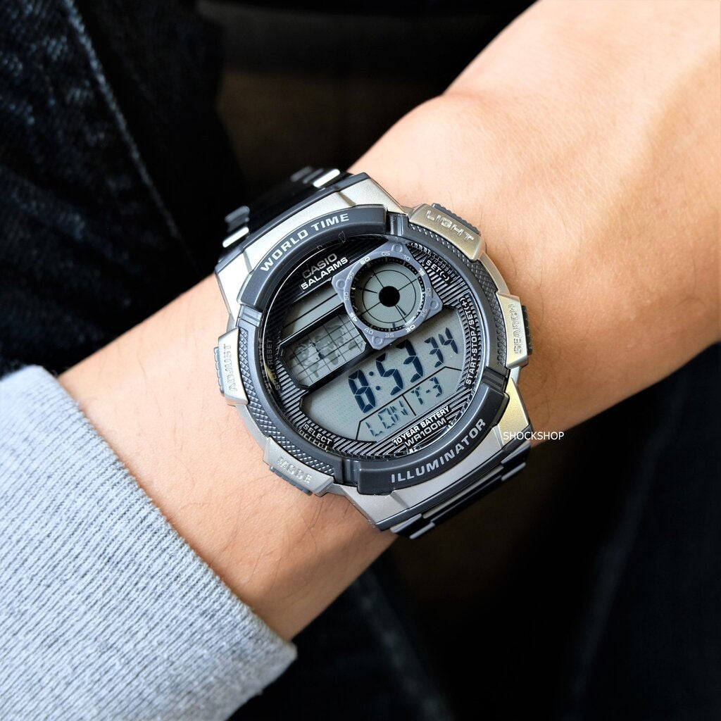 Casio Sports AE1000WD-1AV Orologio Analogico-Digitale | 10 Anni Batteria, 100m Impermeabile